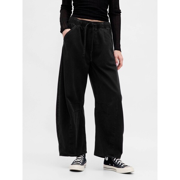 Czarny - Dżinsy Gap UltraSoft Easy ze średnim stanem i obszernymi nogawkami V24-990