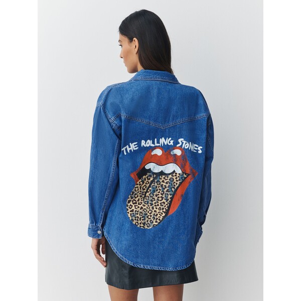 Next Mid Blue The Rolling Stones License - Koszula dżinsowa o kroju oversize H80-156