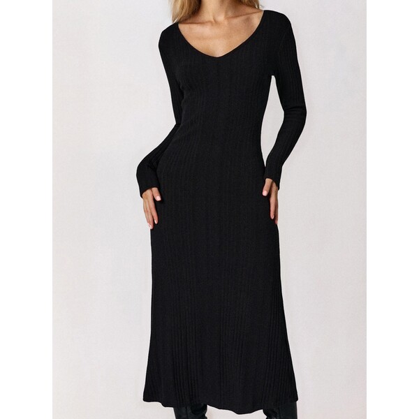 Sinsay Prążkowana sukienka maxi 616FI-99X