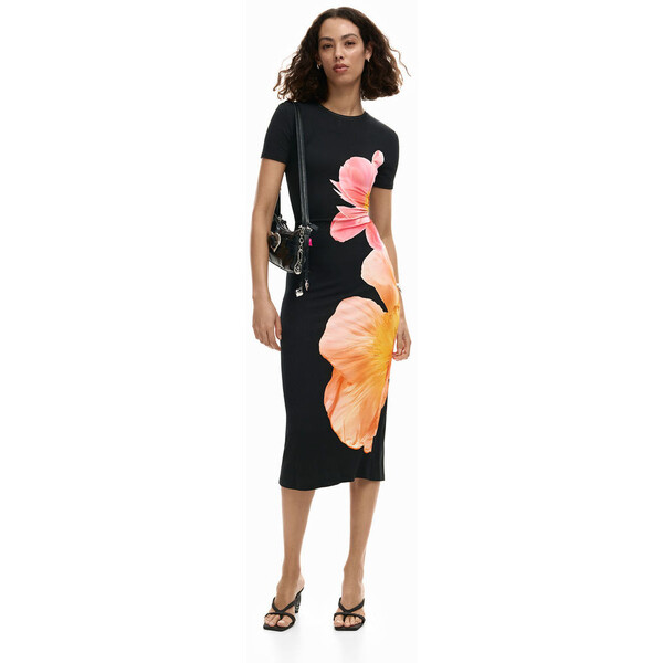 Desigual Długa sukienka w kwiaty 26SWVK262000
