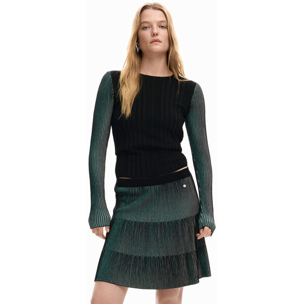 Desigual Cienki sweter plisowany 26SWJF245014