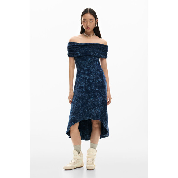 Desigual Asymetryczna sukienka tie-dye 26SWVK435001