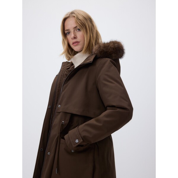 Reserved Długa kurtka z kapturem 696HD-88X