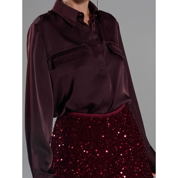 Sinsay Gładka koszula z długim rękawem 248FI-92X