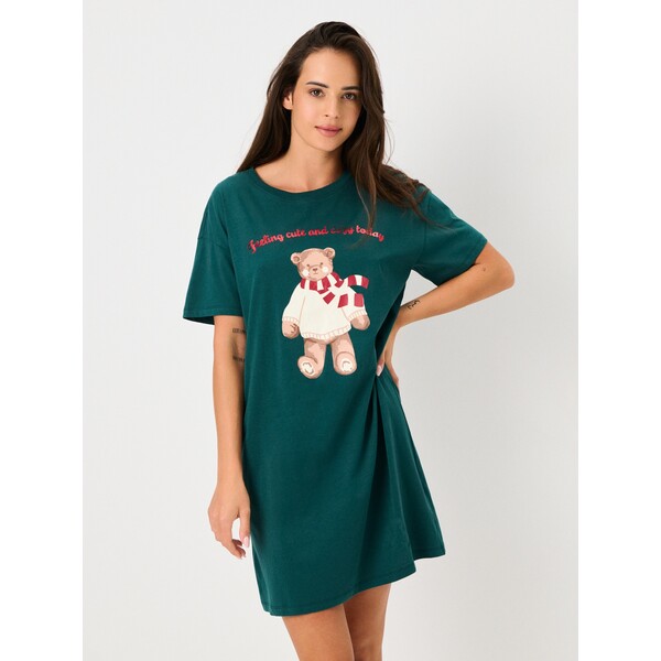 Sinsay Świąteczna koszula nocna z uroczym misiem 210GF-67X