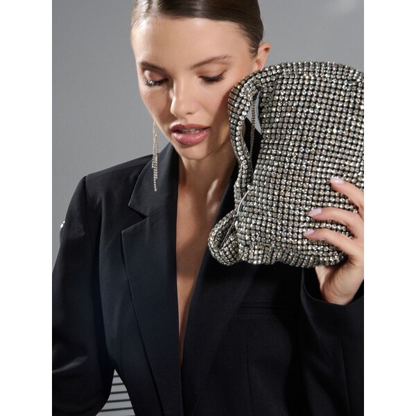 Sinsay Torebka hobo z ozdobnymi cyrkoniami 311GK-MLC