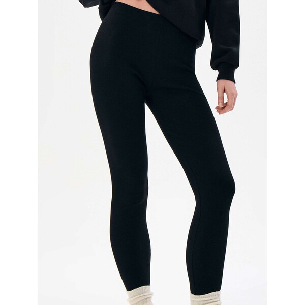 Sinsay Prążkowane legginsy z gumką w pasie 708HA-99X