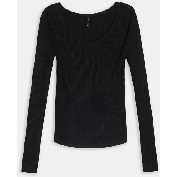 Sinsay Prążkowany sweter z dekoltem V 663GZ-99X