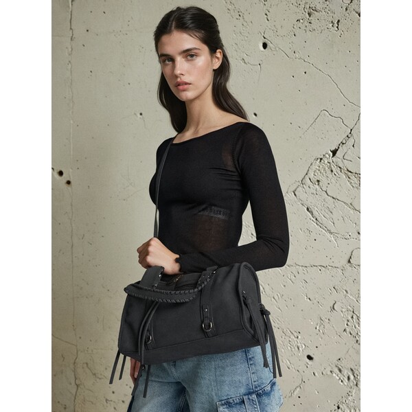 Sinsay Torebka kuferek z imitacji zamszu 604EK-99X