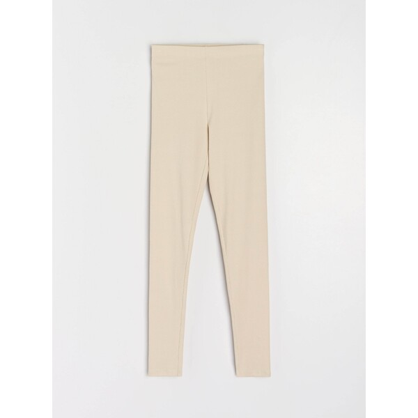 Sinsay Prążkowane legginsy z gumką w pasie 708HA-02X