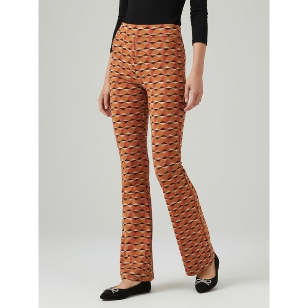 Sinsay Legginsy flare ze wzorem geometrycznym 6427Q-MLC
