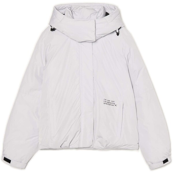 Cropp Jasnoszara kurtka bomber ze sloganem 140FL-09P