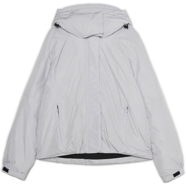 Cropp Jasnoszara kurtka bomber z regulowanym kapturem 140FL-09X