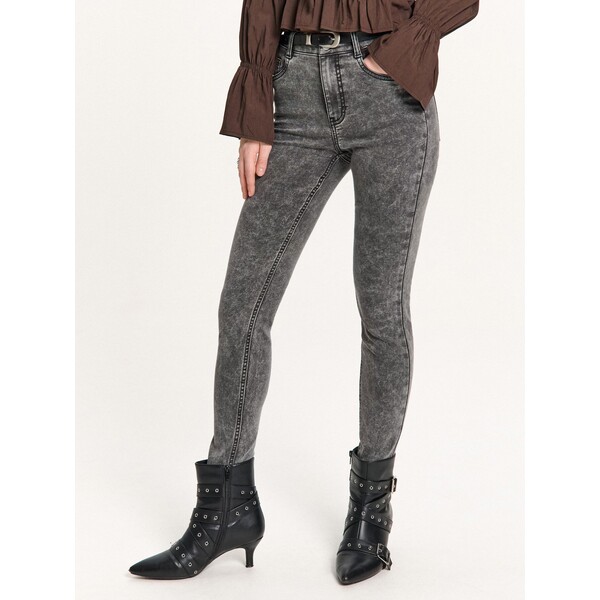 Cropp Szare sprane jeansy skinny z kieszeniami 526HX-90M
