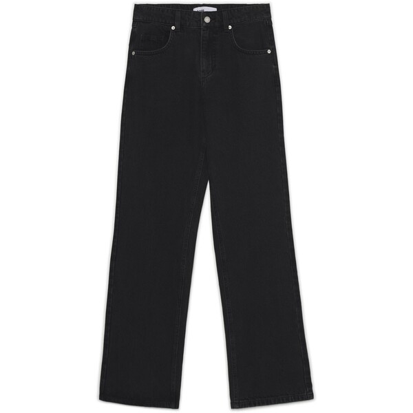 Cropp Czarne jeansy straight z efektem sprania 529HX-99J