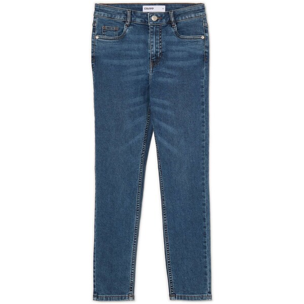 Cropp Granatowe sprane jeansy skinny z kieszeniami PETITE 544HX-55J