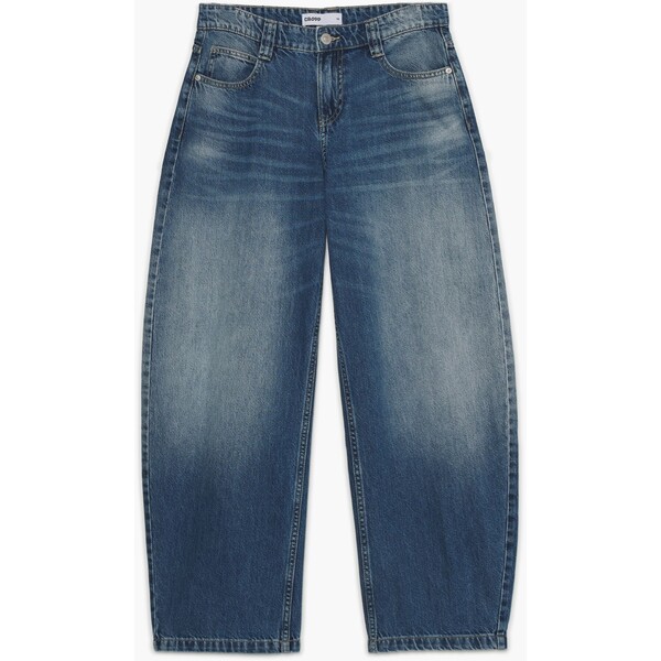 Cropp Granatowe jeansy balloon z efektem sprania 536HX-55J