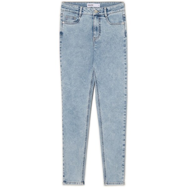 Cropp Jasnoniebieskie sprane jeansy skinny z kieszeniami 526HX-50M