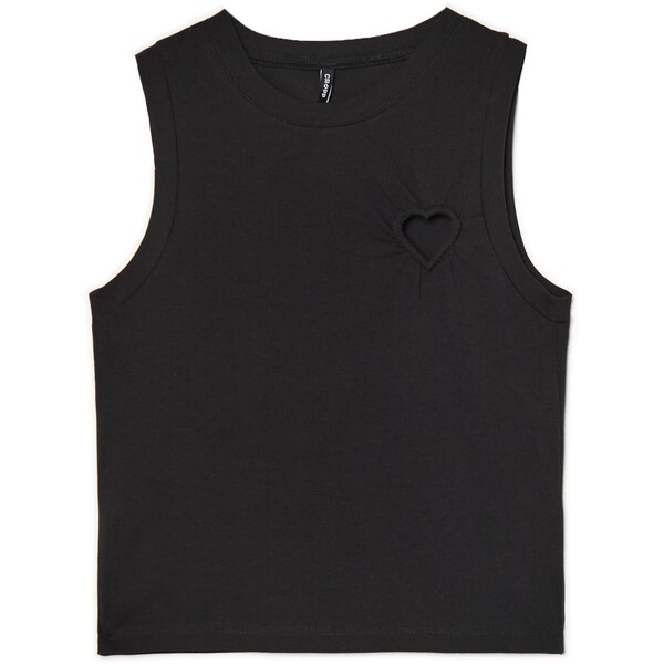 Cropp Czarna bluzka z motywem serca 336HX-99X