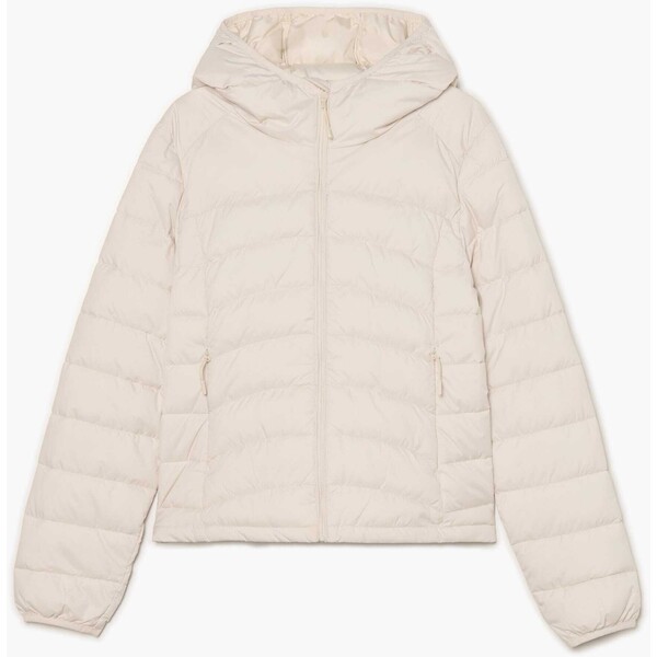 Cropp Kremowa pikowana kurtka z kapturem 951HW-01X