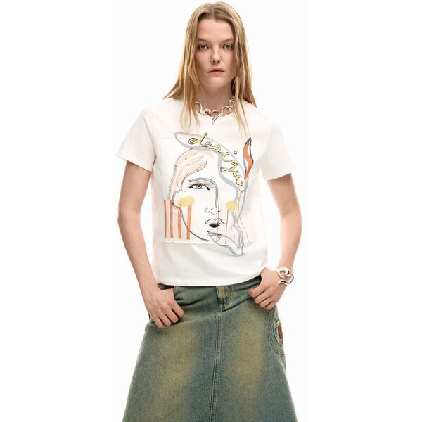 Desigual Koszulka z logo twarzy 26SWTK511000