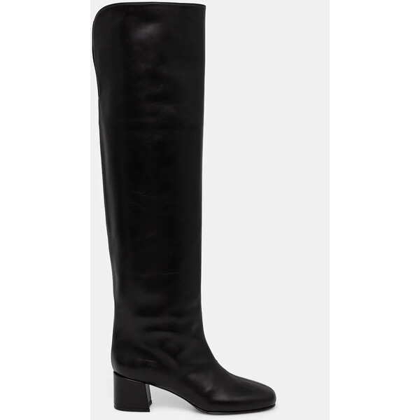 Le Silla kozaki skórzane Stivale Danielle  damskie kolor czarny na słupku 1368C050RBPPGLO001