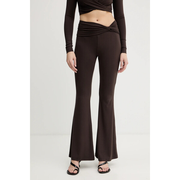 La Mania legginsy JULIEN  damskie kolor brązowy gładkie JULIEN