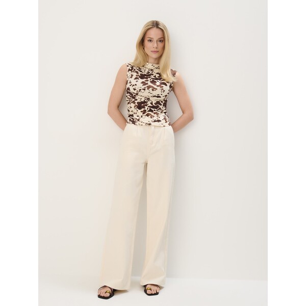 Mohito Beżowe jeansy wide leg 767GM-01J