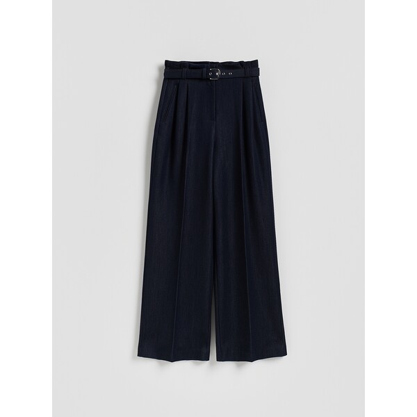 Reserved Szerokie spodnie z paskiem 873HU-59X