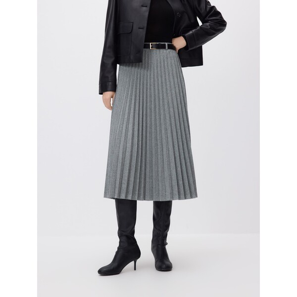 Reserved Plisowana spódnica midi z paskiem YT120-09X