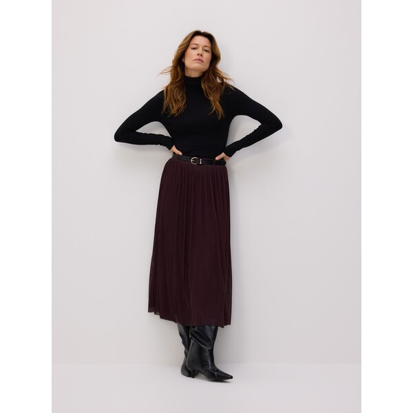 Reserved Plisowana spódnica z paskiem 995GA-91X