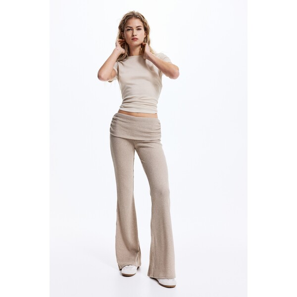 H&M Legginsy w prążki z odwijaną talią 1314269