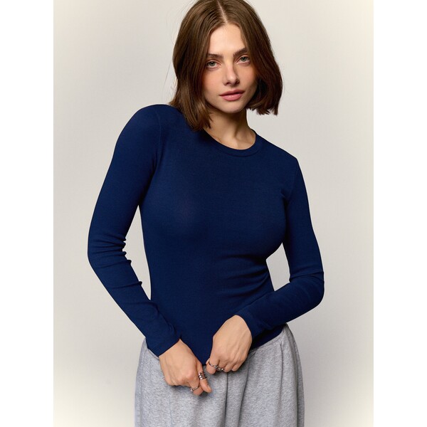 House Granatowa koszulka basic z długim rękawem 770GP-59X