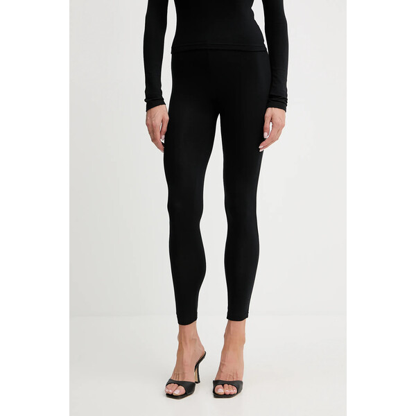La Mania spodnie  damskie kolor czarny gładkie TONIC.LEGGINSY