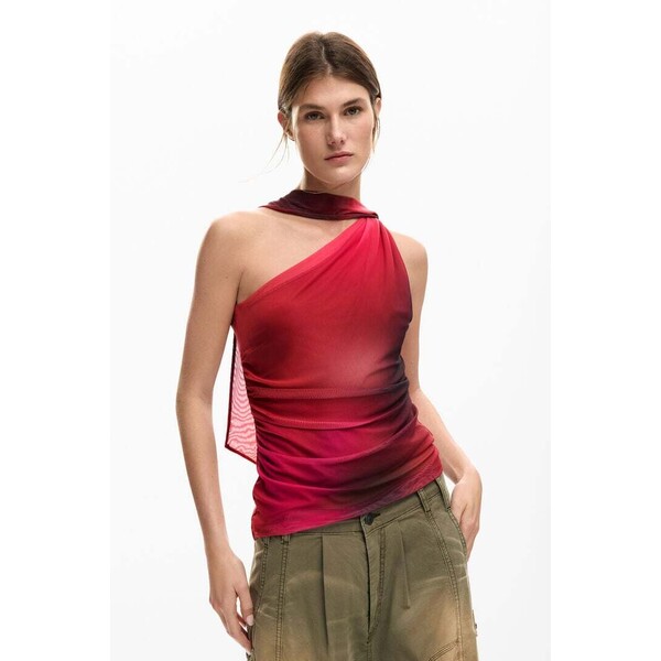 Desigual Koszulka z dekoltem wiązanym 26SWTK313098