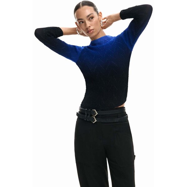 Desigual Bluzka o teksturze cieniowanej 26SWBW045036