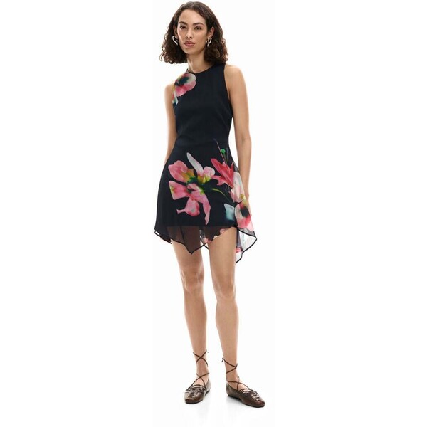 Desigual Asymetryczna sukienka w kwiaty 26SWVW462000
