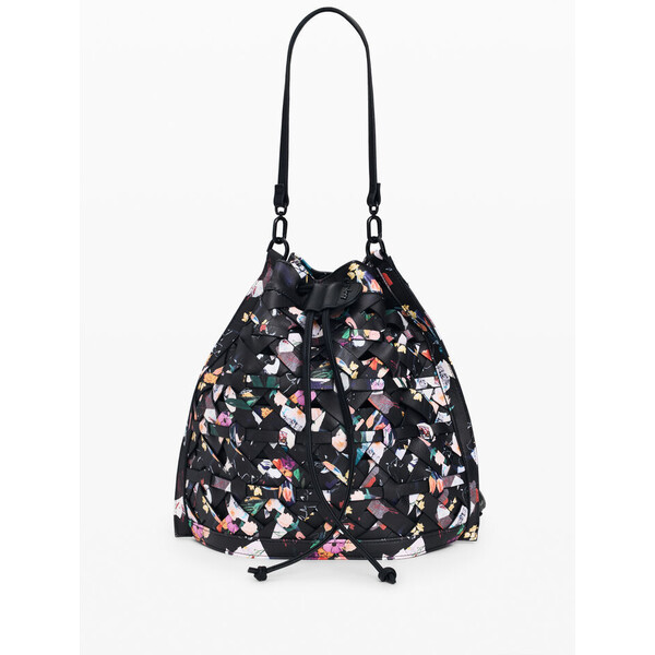 Desigual Średni plecak z plecionką w kwiaty 26SAKP362000U