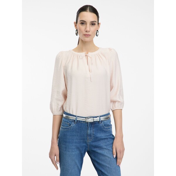 Jasnoróżowa bluzka z rękawem trzy czwarte ORSAY 1001528A00055