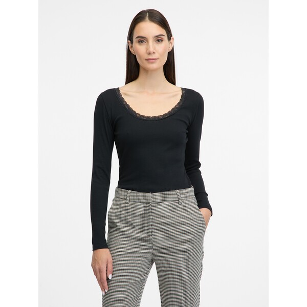 Czarna koszulka damska z długim rękawem ORSAY 1000896A00877