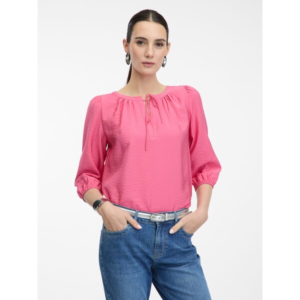 Różowa bluzka z rękawem trzy czwarte ORSAY 1001528A01275