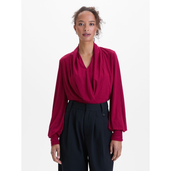 Bordowa damska bluzka z dżetami ORSAY 1002050300000