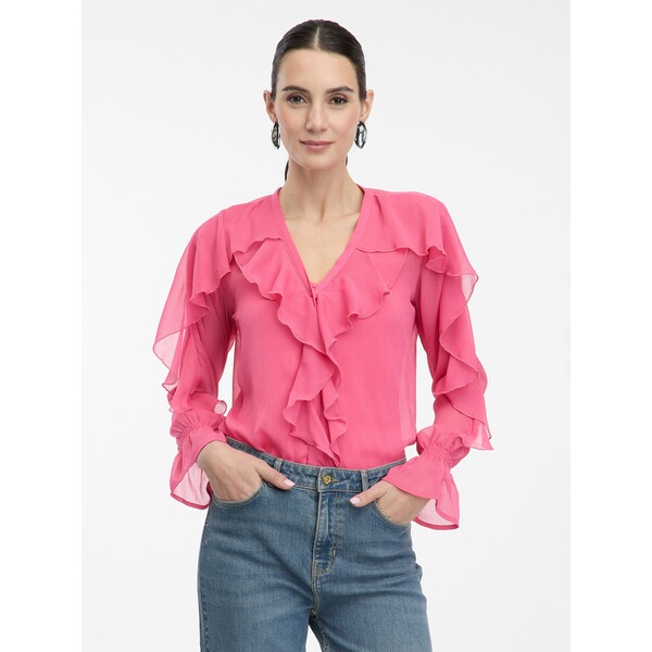 Różowa bluzka z falbanami ORSAY 1001354A01275