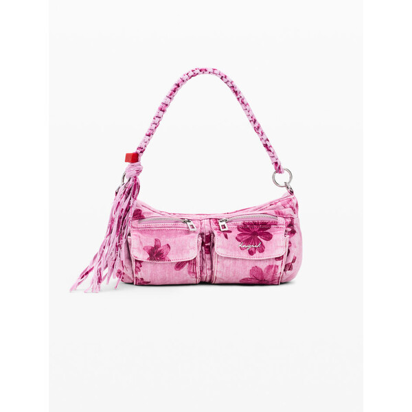 Desigual Średnia torba z denimu w kwiaty 26SAXD293067U