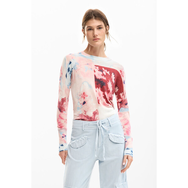 Desigual Cienki sweter collage 26SWJF133021