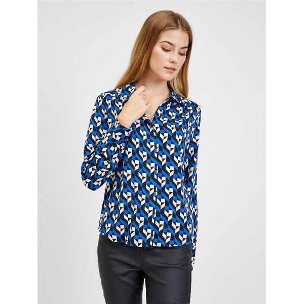 Czarna i niebieska bluzka w kwiaty ORSAY 650243555000