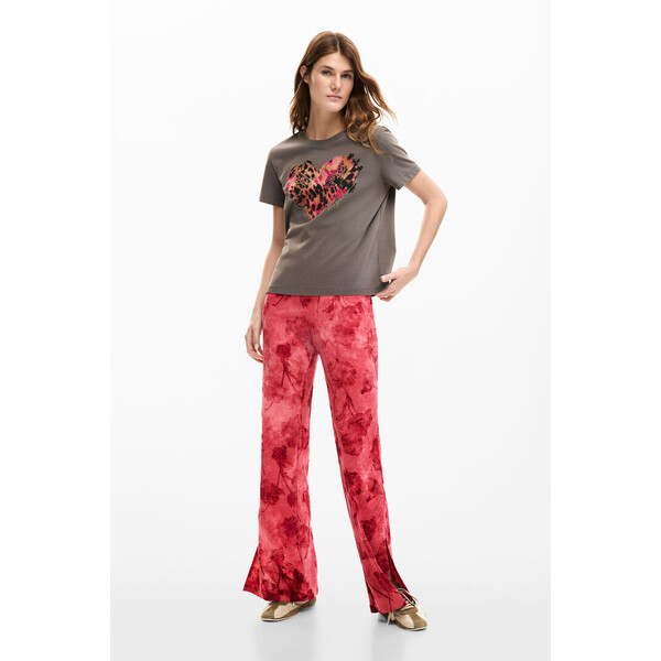 Desigual Haftowane spodnie w kwiaty 26SWPK033024