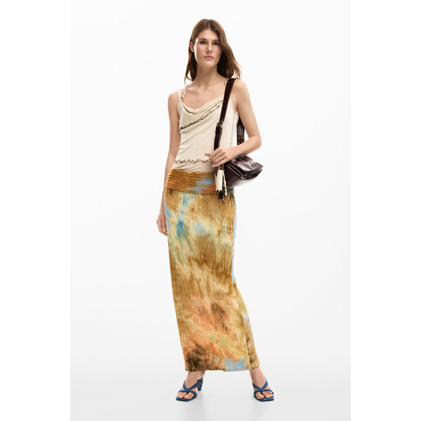 Desigual Długa spódnica z teksturą 26SWFK046014