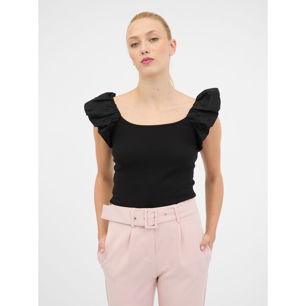 Czarna koszulka damska z krótkim rękawem ORSAY 1000781660000