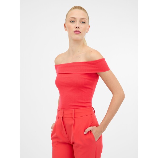 Czerwona koszulka damska z krótkim rękawem ORSAY 1000831X1663